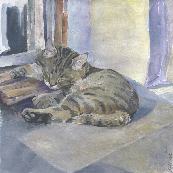Кошки — акварели